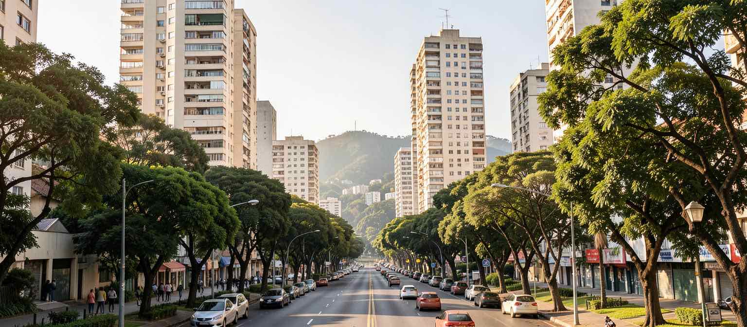 Rio de Janeiro coastline with Sugarloaf Mountain above the bay and beaches